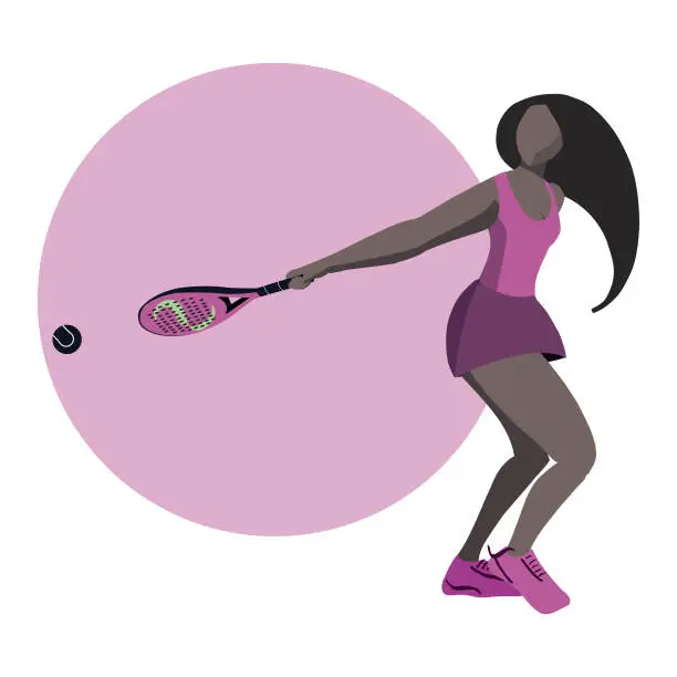 Vector illustration of Pink Padel Girl