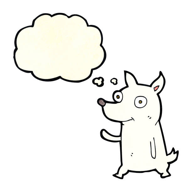 istock cartoon little dog waving with thought bubble 1477827238