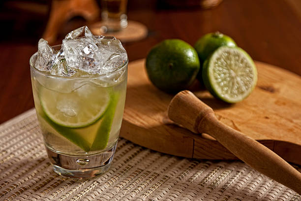 Brazilian Caipirinha Drink with Lime stock photo
