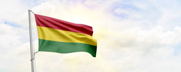 istock Bolivia flag waving on sky background. 3D Rendering 1477829122
