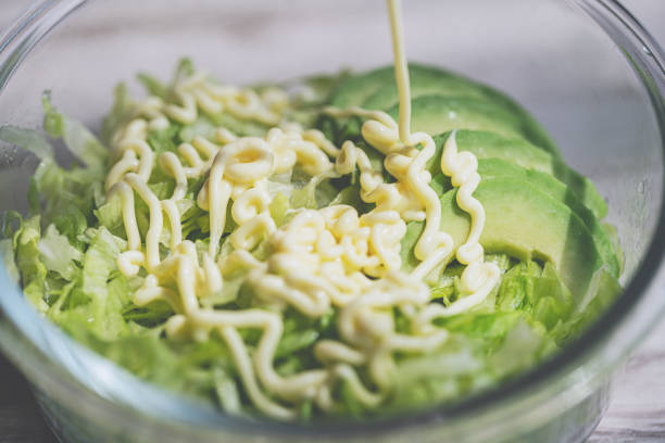 Healthy Eating Avocado And Lettuce Salad Macrophotography Fitness