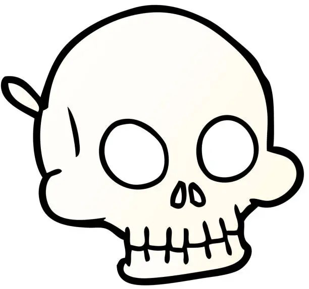 Vector illustration of cartoon halloween skull mask