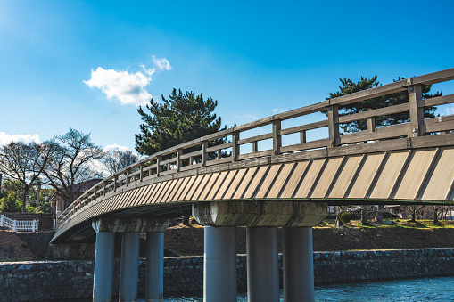 A bridge over Uji river in Kyoto, Japan