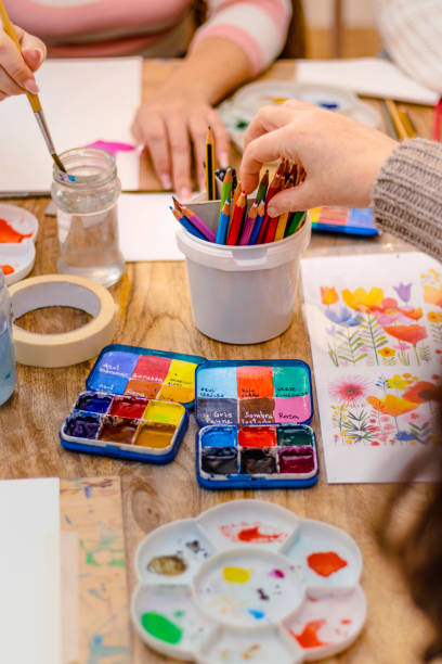 istock Watercolor Workshop. School Supplies. Drawing and painting materials. 1477832155