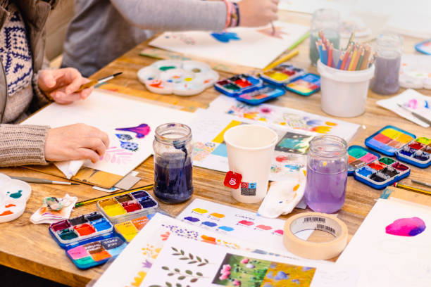 istock Watercolor Workshop. School Supplies. Drawing workshop. 1477832696