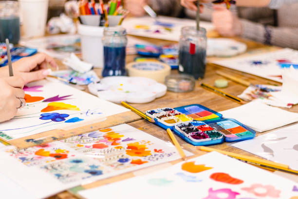 istock Watercolor Workshop. School Supplies. Painting materials. 1477832732