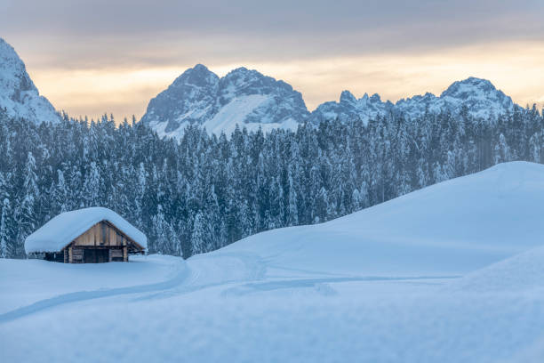 istock Snow in Sappada at sunset. Friuli. 1477835349