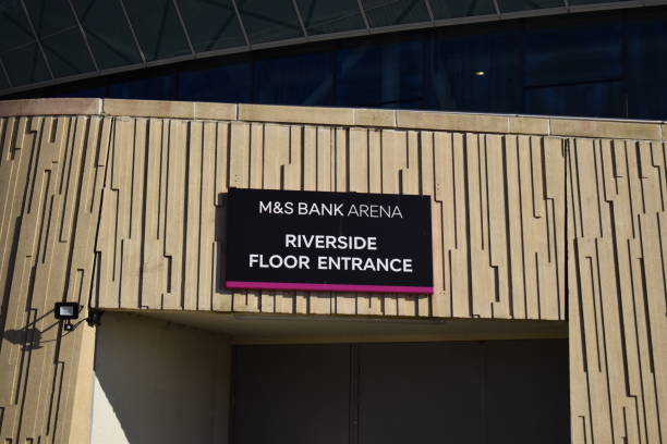 m&s bank arena at liverpool's dock, merseyside, to host eurovision song contest - liverpool stadium built structure building exterior imagens e fotografias de stock