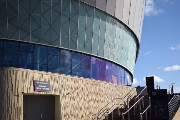 m&s bank arena at liverpool's dock, merseyside, to host eurovision song contest - liverpool stadium built structure building exterior imagens e fotografias de stock