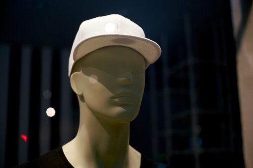 portraits of mannequins in a showcase