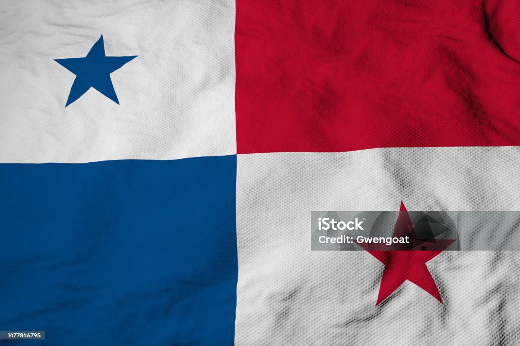 Ondeando bandera de Panamá en renderizado 3D - Foto de stock de Bandera libre de derechos