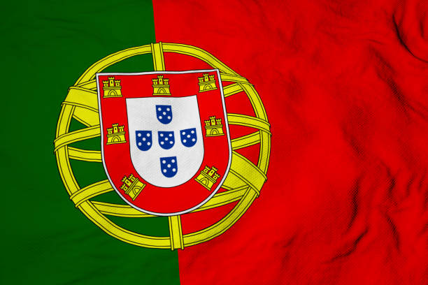 istock Waving Portuguese flag in 3D rendering 1477847381