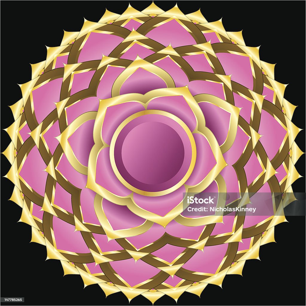 Gem, de bijoux ou Medallion comme le Chakra hindou de Sahasrara - clipart vectoriel de Aspect métallique libre de droits