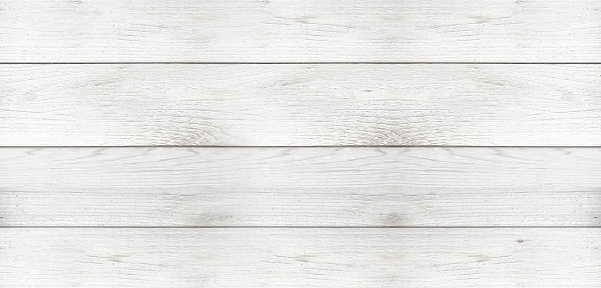 White Shiplap Wood Grain Farmhouse Style Background, Whitewashed Shabby Chic Wooden Wall Panels Texture, Horizontal