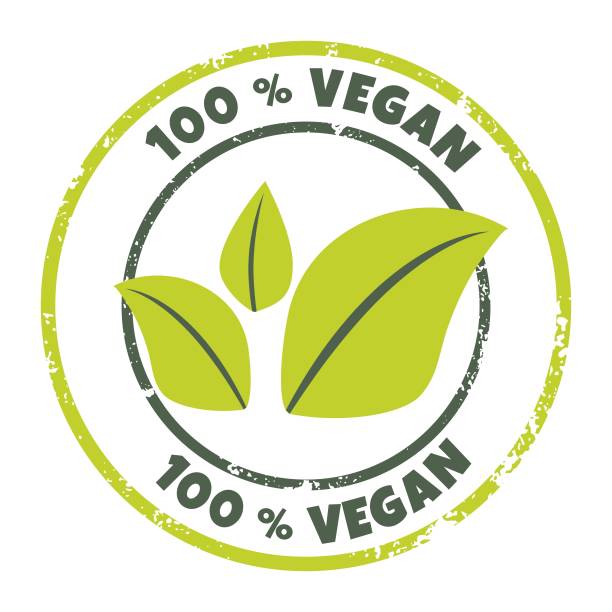 istock 100 percent vegan icon. Vector label, logo, sticker. Textured round organic, bio, eco symbol with green leaves. Concept of lactose free, nonviolent healthy, fresh food 1477860177