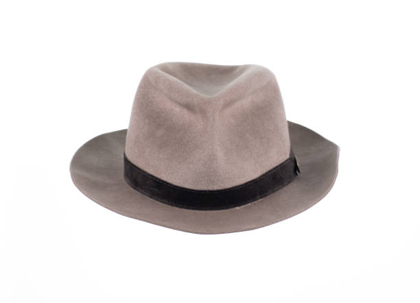 istock brown vintage classic fedora hat isolated on white background 1477862152