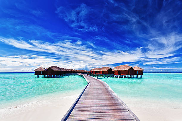 istock Overwater villas on the lagoon 147786232