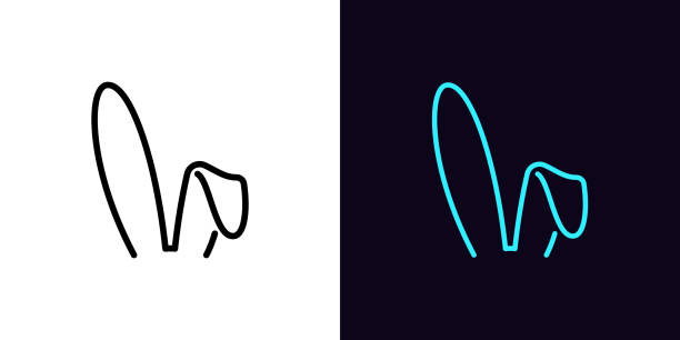 Outline bunny ears icon, with editable stroke. Rabbit ears silhouette, Easter hare pictogram. Cute bunny ears headband for Easter, rabbit costume mask, festive decoration for head. Outline bunny ears icon, with editable stroke. Rabbit ears silhouette, Easter hare pictogram. Cute bunny ears headband for Easter, rabbit costume mask, festive decoration for head. Vector icon bunny ear stock illustrations