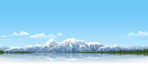 산지 산맥 - extreme terrain mountain range mountain landscape stock illustrations