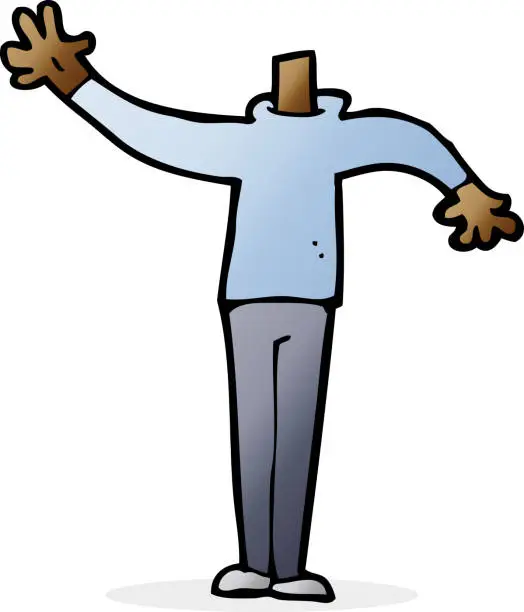 Vector illustration of cartoon male gesturing body (mix and match cartoons or add own photo)