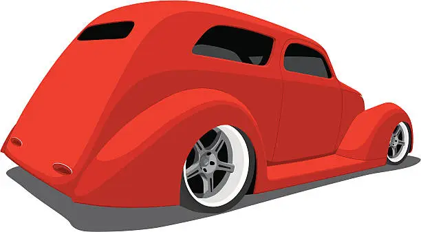 Vector illustration of Red Hot Rod