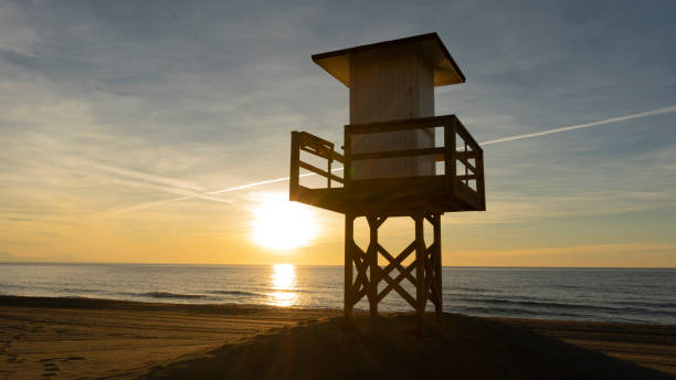 istock lifeguard tower at dawn on a wonderful day 1477873010