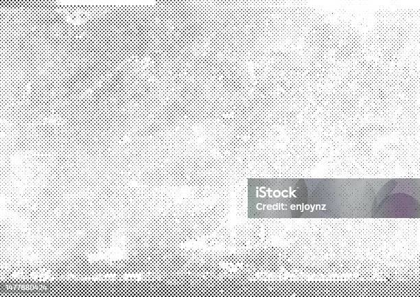 Half Tone Black Grunge Dots On White Background Stock Illustration - Download Image Now - Grunge Image Technique, Textured, Dirty