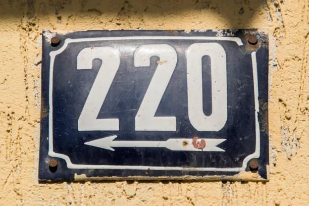 istock Weathered enameled plate number 220 1477880706