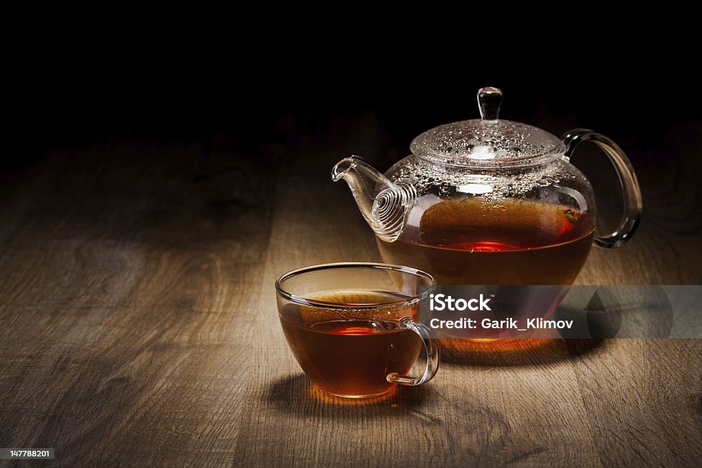 Tea Set on a Wooden Table  Tea Cup Stock Photo
