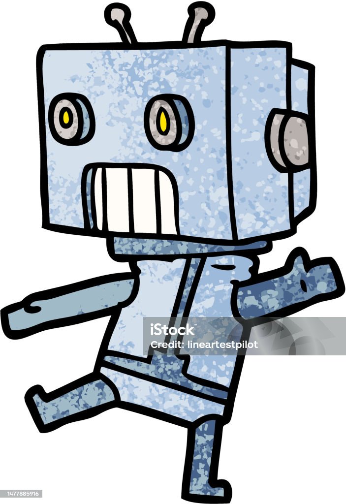 Robor In Cartoons Cartoon Robot Stock Illustration - Download Image Now - Robot, Doodle ...