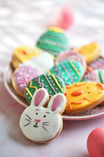 Colorful homemade cookies for Easter Time.