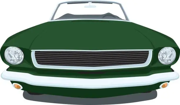 Vector illustration of Classic 1965 Mustang -  Front