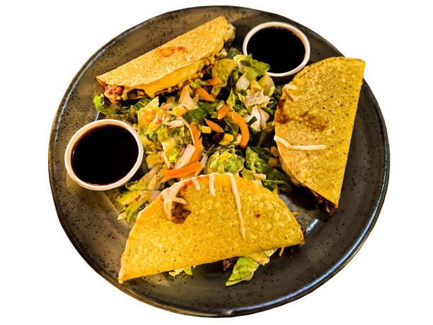 istock Delicious vegetable tacos close view 1477903237