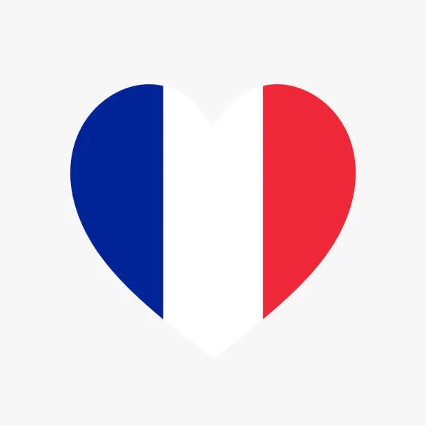 Vector illustration of France heart flag. Vector