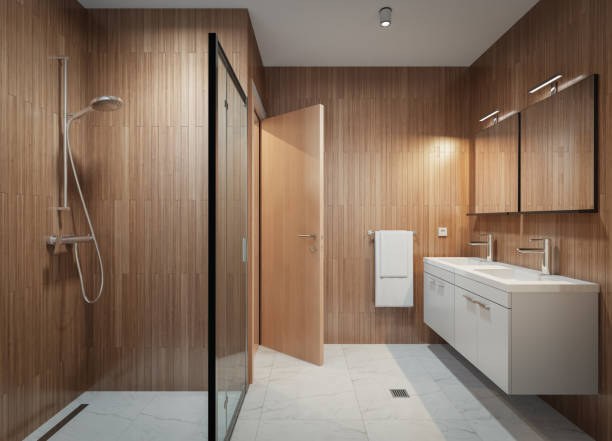 istock Retro minimalist Scandinavian bathroom 1477915098