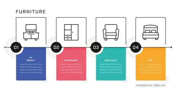 Vector illustration of Furniture Infographic Design Template