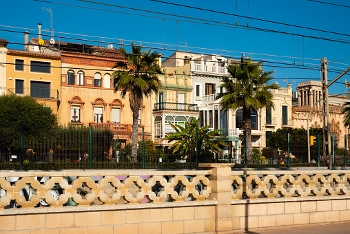 Vista de las pintorescas casas de Vilassar de mar photo