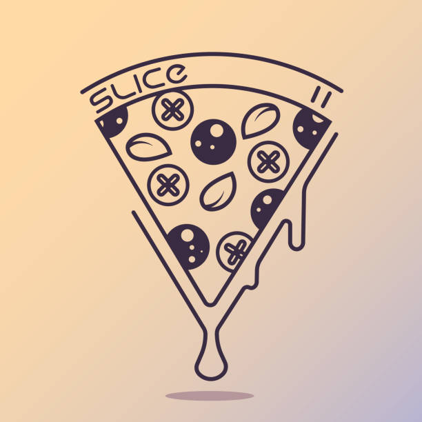 pizza slice - salami sausage portion decoration stock-grafiken, -clipart, -cartoons und -symbole