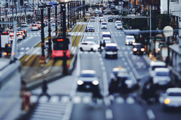 Japanese city road and traffic image