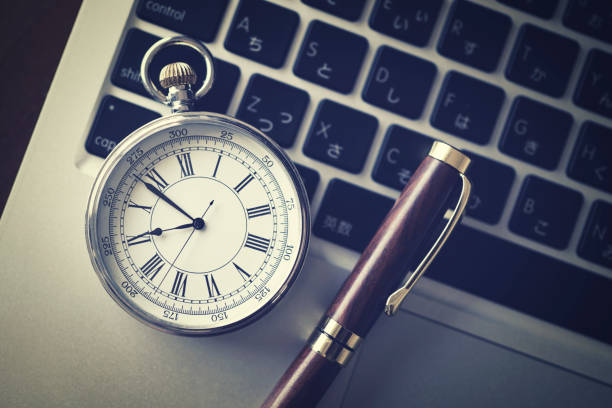 istock Business items for laptops and pocket watches 1477929845