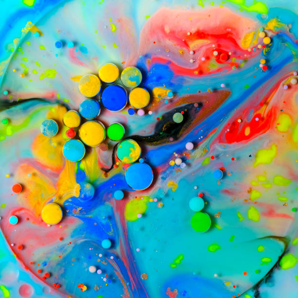 istock Colorful paint and polka dot abstract background 1477935232