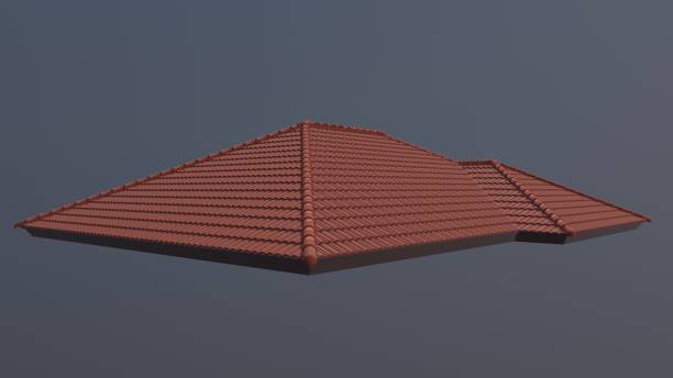 3D illustration of roof material