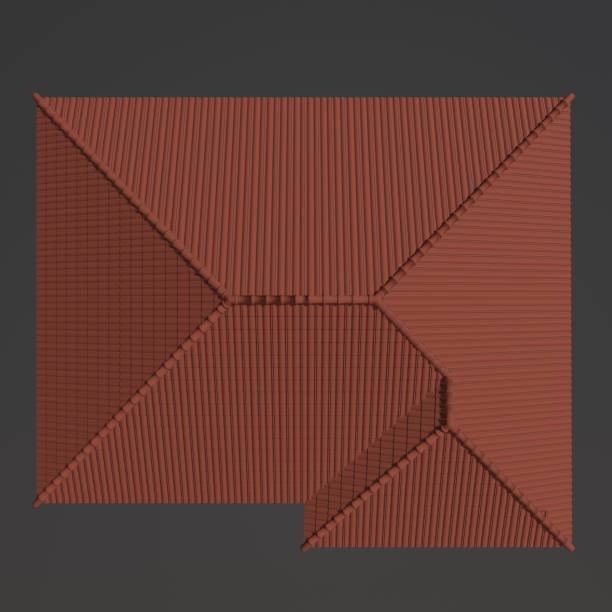 3D illustration of roof material