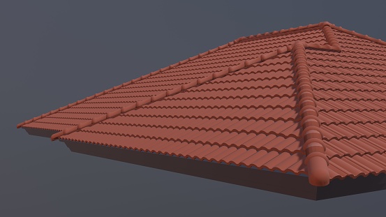 3D illustration of roof material