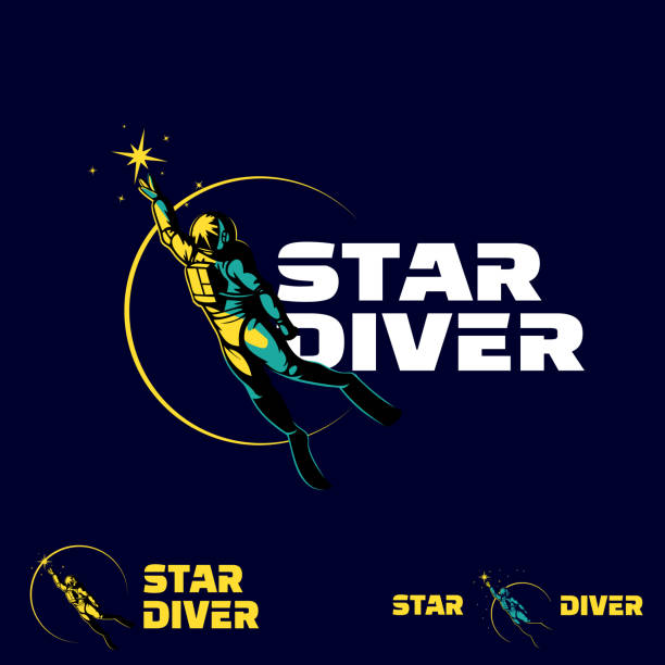 Star Diver vector art illustration