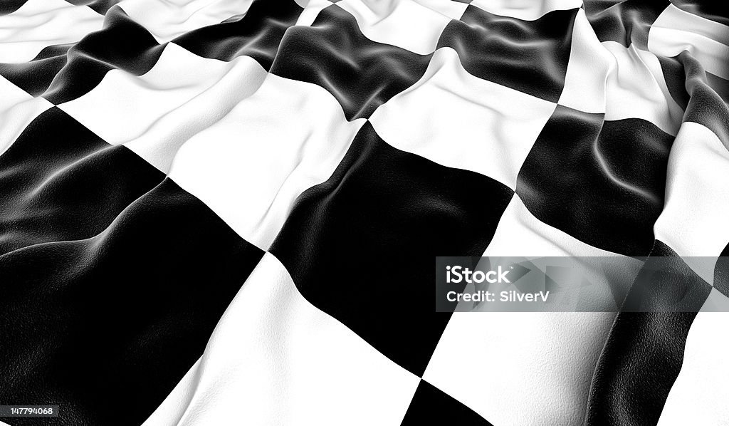 Checkered flag Checkered flag - 3D render Black Color Stock Photo