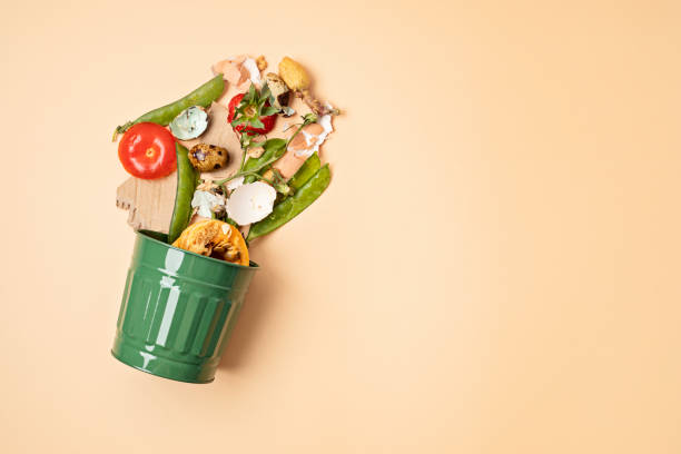 istock Green compost bin and kitchen leftovers. Recycling scarps, sustainable and zero waste lifestyle concept. Fruits and vegetable garbage waste turning into organic fertilizerd soil. Top view, flatlay 1477940730