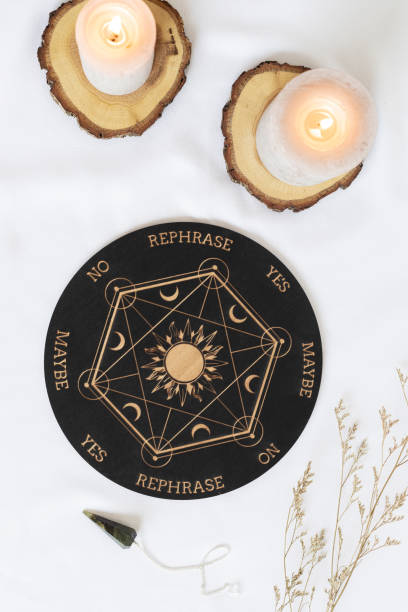 istock Pendulum board for divination, fortune telling or communicating with spirits. Magical crafting, witchcraft idea 1477940867