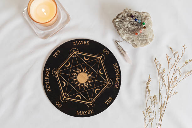 istock Pendulum board for divination, fortune telling or communicating with spirits. Magical crafting, witchcraft idea 1477940913