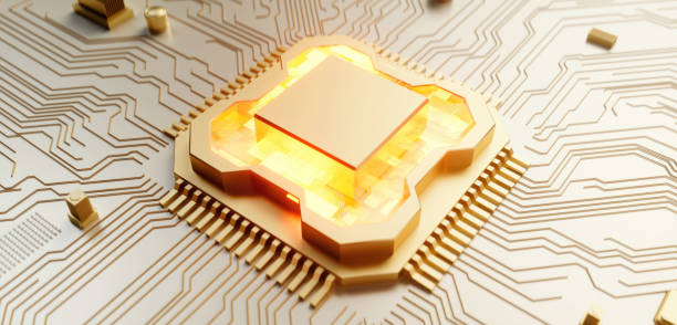 istock 3D rendering of cyberpunk AI. Circuit board. Technology background. Central Computer Processors CPU and GPU concept. Motherboard digital chip. Tech science background. 1477965807